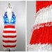 All Fringe Beaded Dress // Vintage USA Red White and Blue Retro Stars and Stripes Fringed Mini Dress US 2 