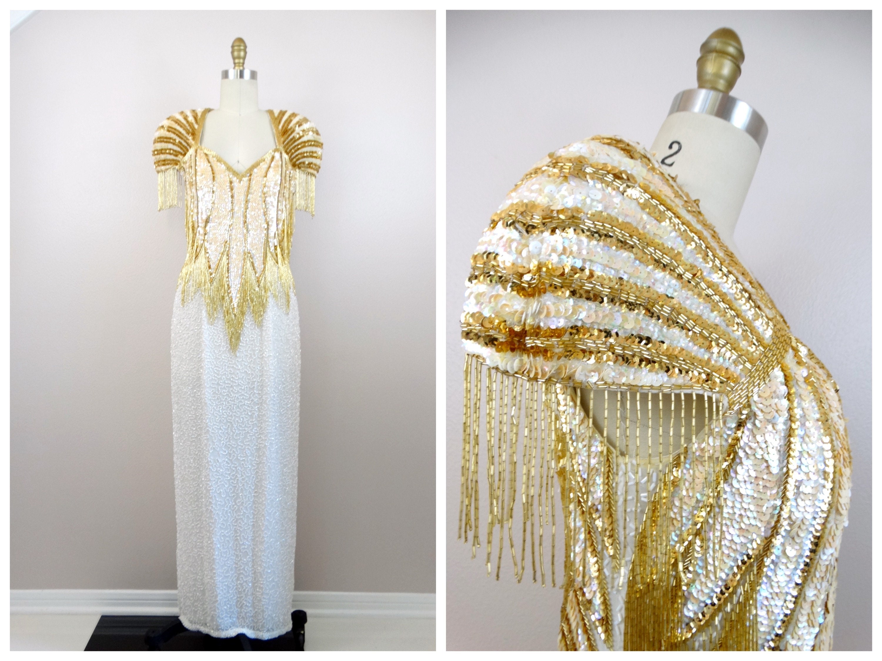 gold beaded dress