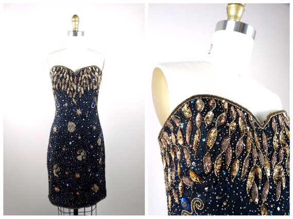 Astrology Beaded Sequin Dress // Zodiac Beaded Seq