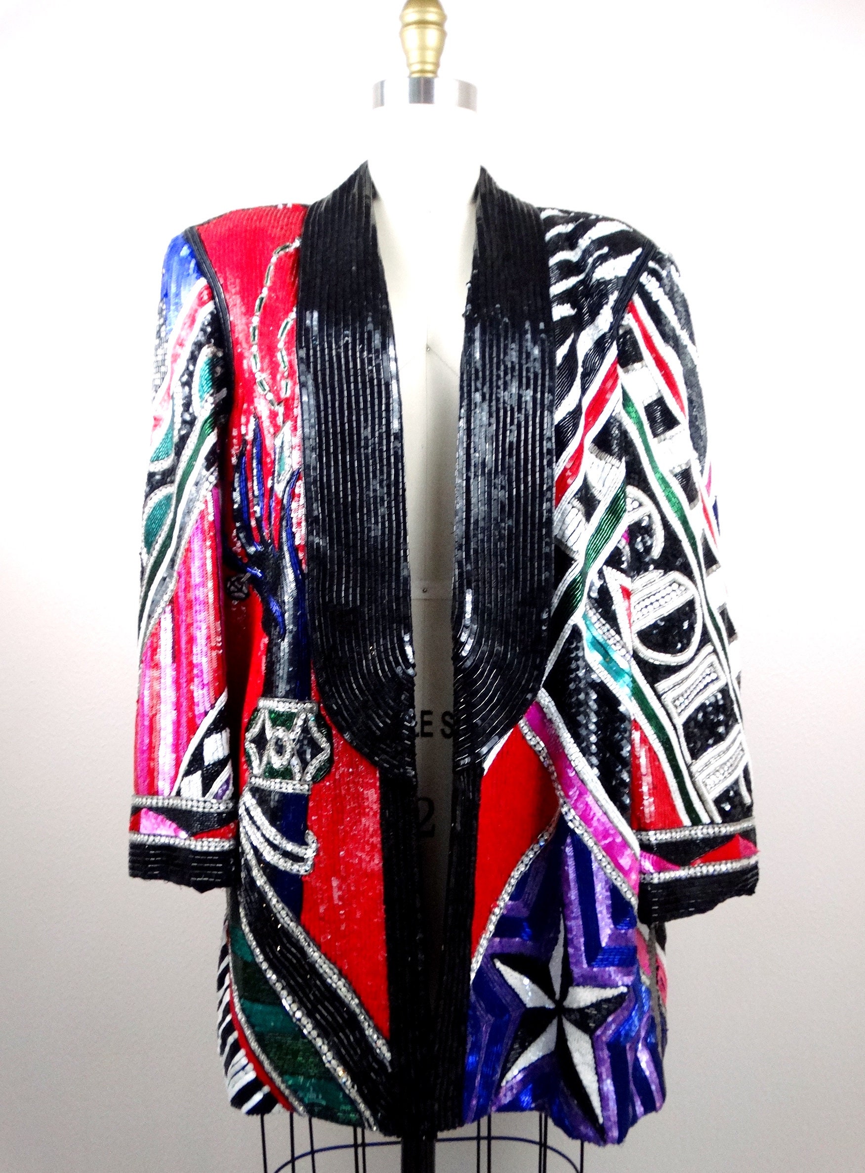 RARE Bob Mackie Beaded Jacket / Vintage Couture Blazer / Nat King Cole ...