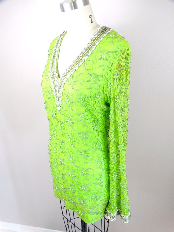 60s Rhinestone Encrusted Lace Top // Midcentury M… - image 3