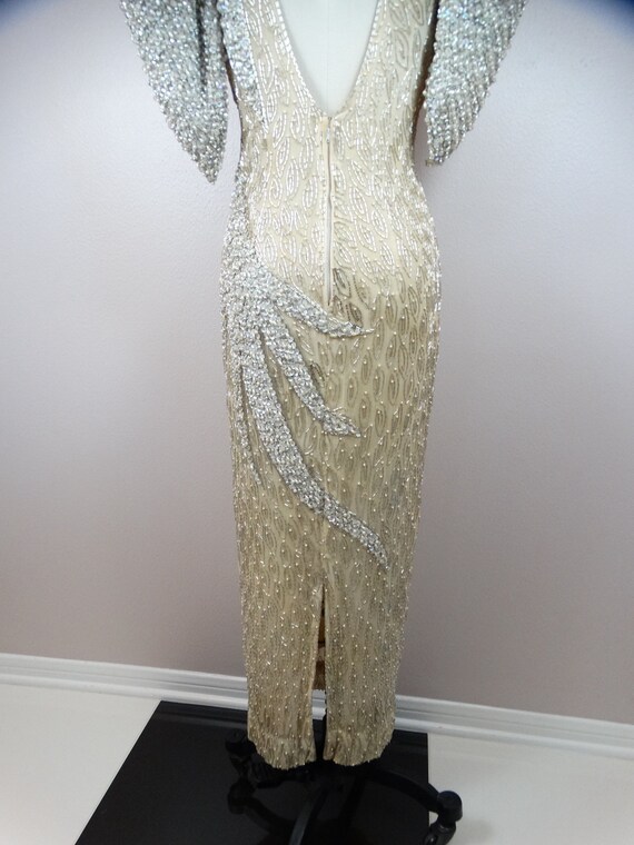 AVANT GARDE Sequined Beaded Gown // Dramatic 80s … - image 7