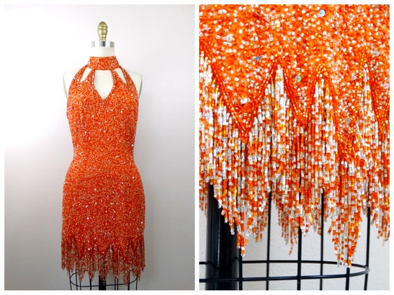 orange party dress