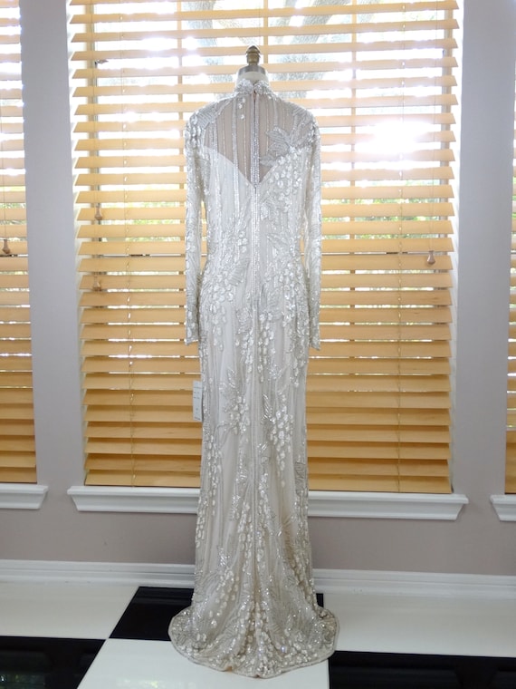 Vintage Couture Beaded Gown / Ivory Champagne Sequin Wedding Gown by Bob Mackie Boutique Vintage Couture Beaded Gown / Ivory Champagne Sequin Wedding Gown by Bob Mackie Boutique