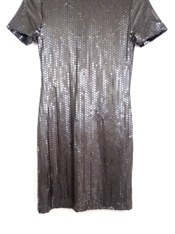 S/M Matte Sequin Mini Dress • Fully Embellished S… - image 3