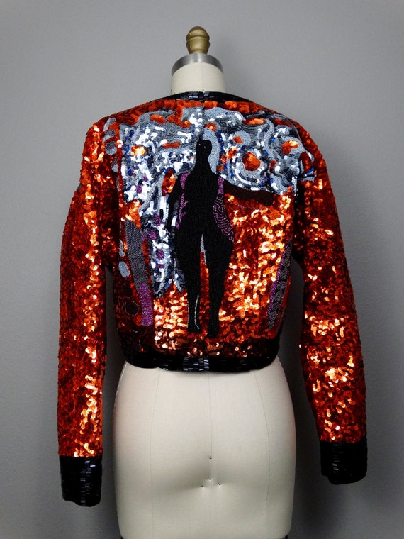 RARE Wearable Sequined Art Bolero // Novelty Desi… - image 5