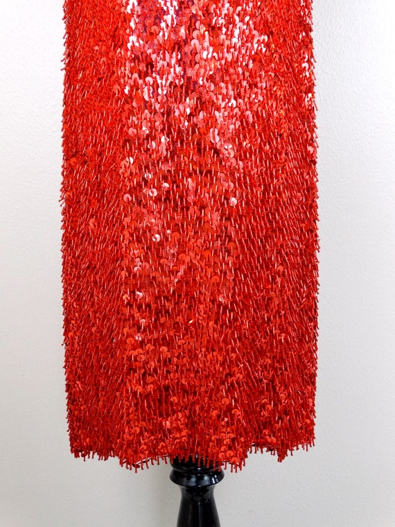 S/M All Fringe Beaded Mini Dress // Shaggy Wiggle… - image 3