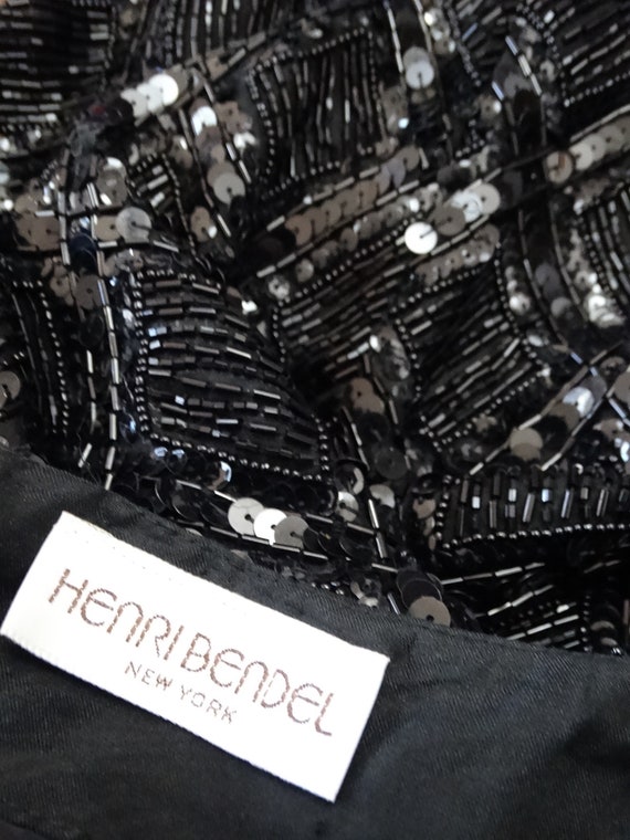 Henri Bendel Beaded Mini Skirt // HEAVY Sequin Mi… - image 4