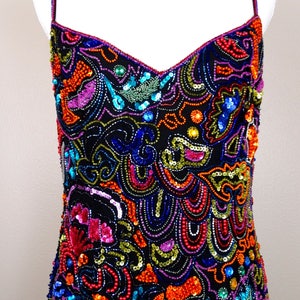 NEON Beaded Sequined Dress / Pop Art Deco Dress / Bead and - Etsy