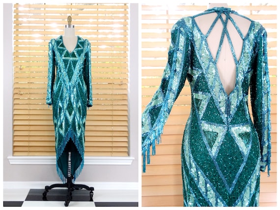 vintage beaded fringe dress Beaded Fringe Navy Blue Fringe Dress Ever-Pretty Vintage Fringe Sequin Midi  Prom Dress Occasion Dress