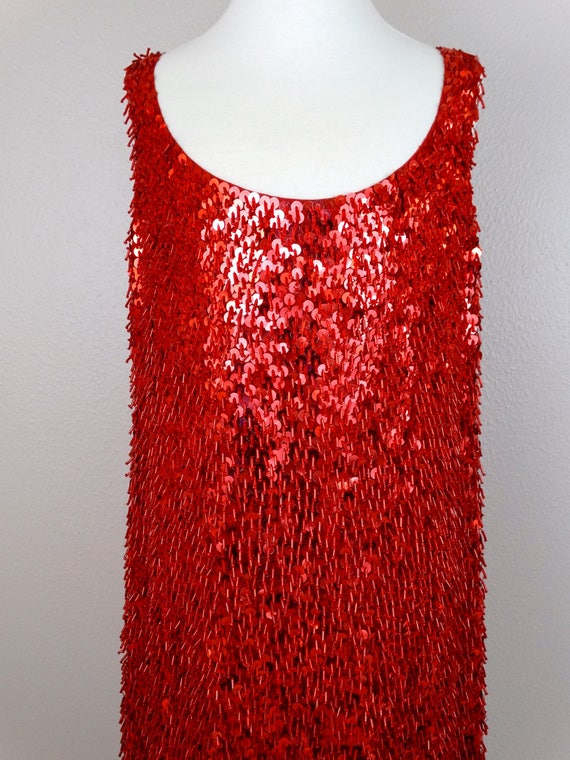 S/M All Fringe Beaded Mini Dress // Shaggy Wiggle… - image 2