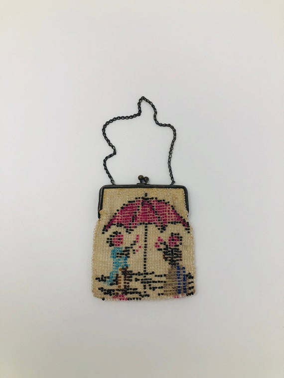 Children's Beaded Novelty Art Deco Bag // Small G… - image 1