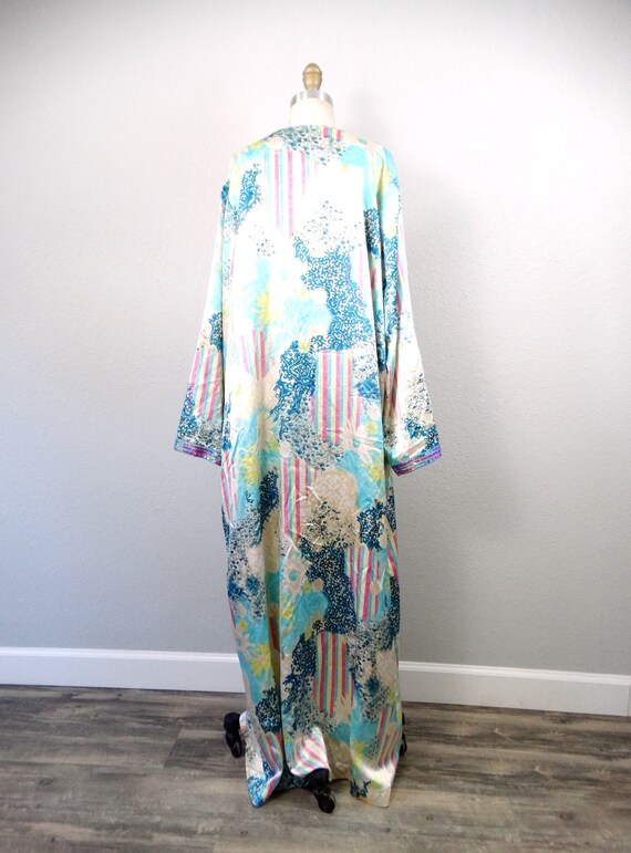 Embellished top kaftan in linen with empire cut and gatherings