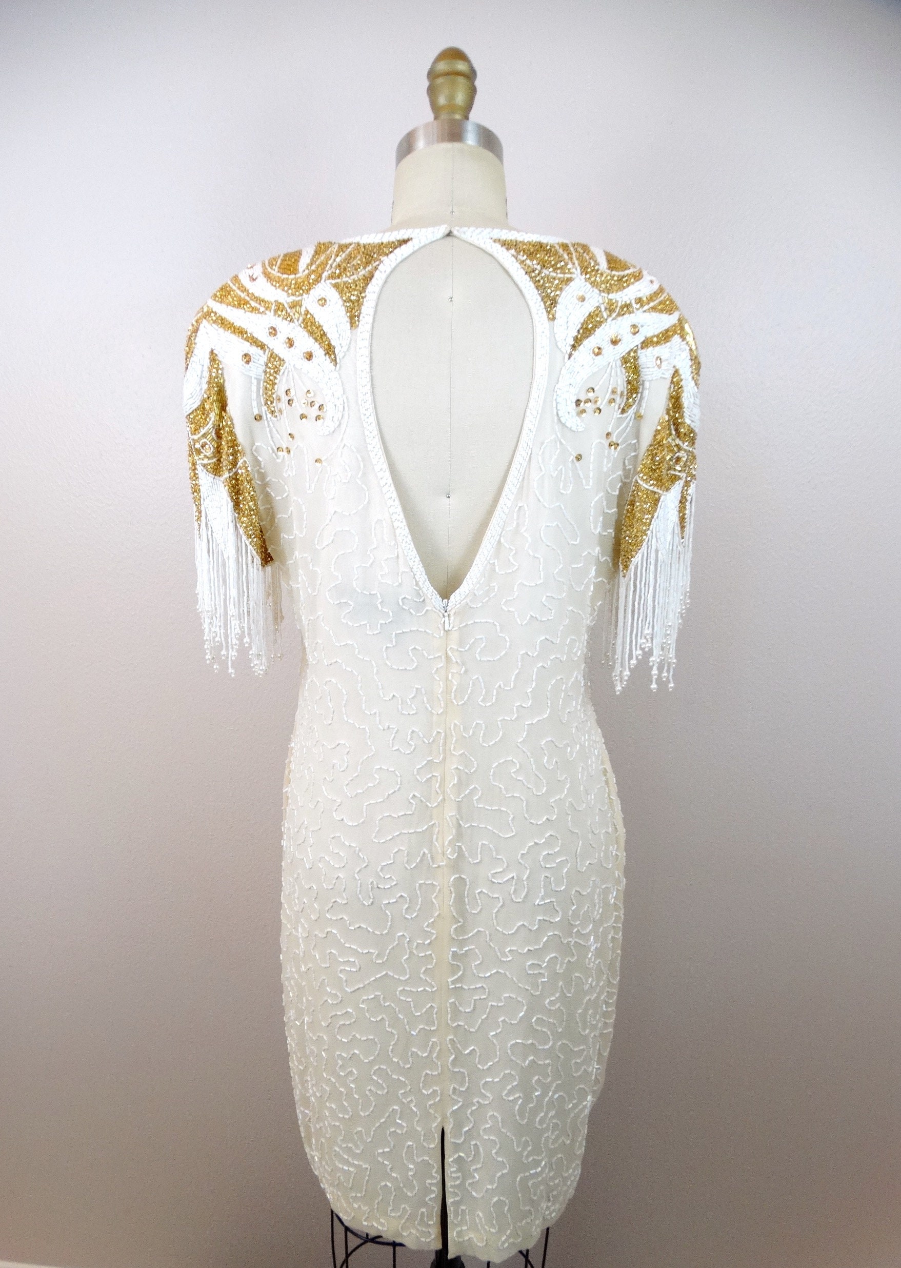 slim fit dress slacks White Sequin Maxi Dress main image 0