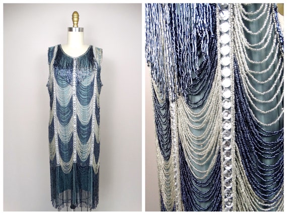 RARE Swag Beaded Dress / HEAVY Embellished Waterfall Dress W/ Fringe Beading / Couture Great Gatsby Flapper Dress - Etsy RARE Swag Beaded Dress / HEAVY Embellished Waterfall Dress W/ Fringe Beading / Couture Great Gatsby Flapper Dress - Etsy
