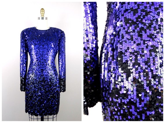Black and purple sequin dress online
