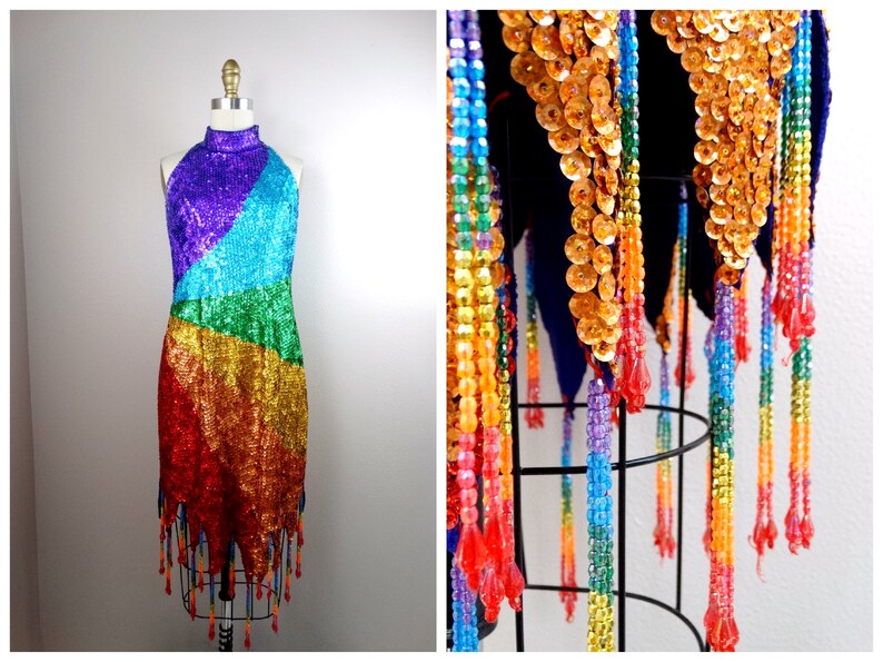 rainbow fringe dress