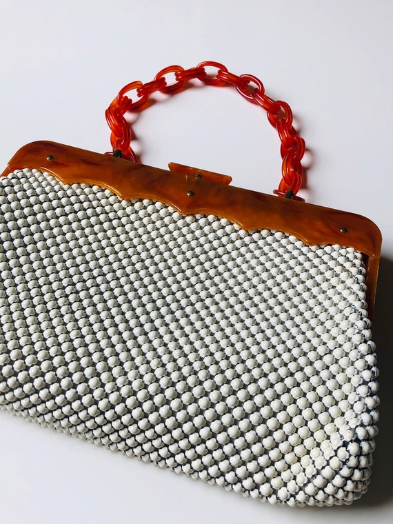 Rare 1940s Lucite Handbag w/ Tortoise Chain // 30… - image 4