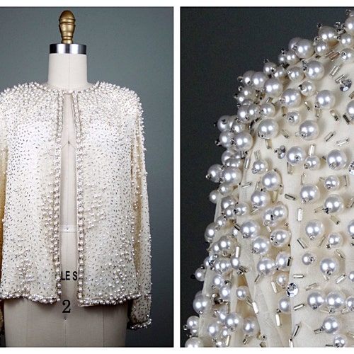 sequin jacket white