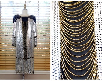 Vintage Style Karen Millen Fire Orange Sequined Rhinestone Beaded Fringe  Party Dress - Size Small to Medium - Etsy
