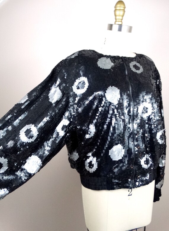 Snake Sequin Bomber Jacket / WILD Vintage Novelty… - image 4