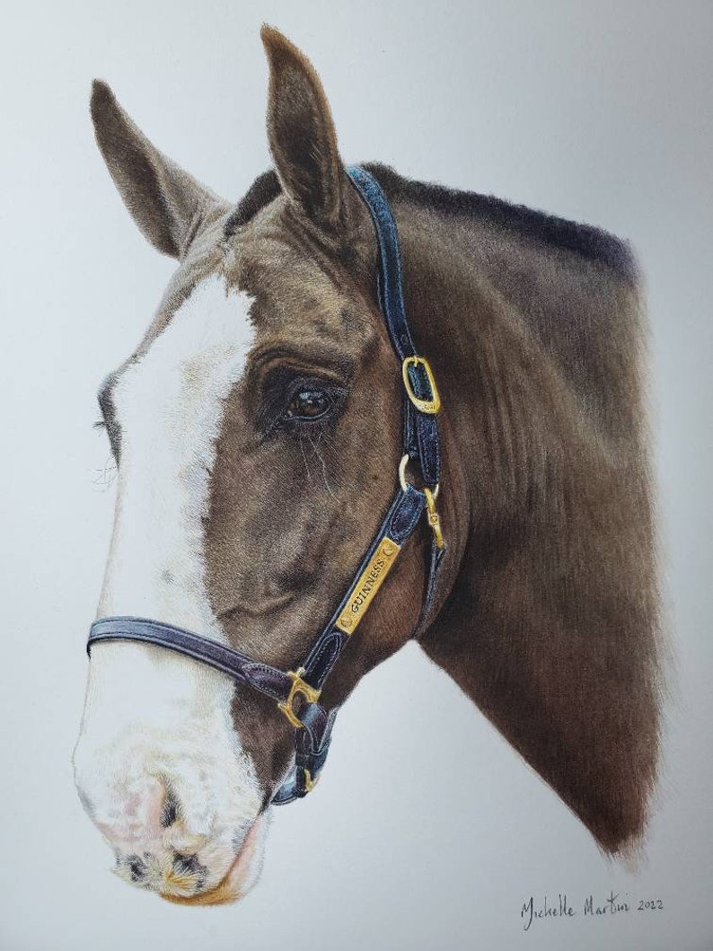 Horse Portrait Painting Commission Finely Detailed in Etsy