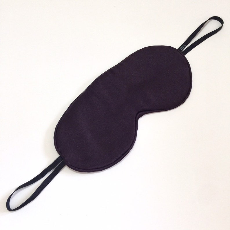 Purple Silk Eye Mask With Ear Loops Etsy