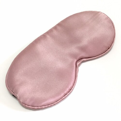 Pink Silk Eye Mask With Ear Loops Etsy