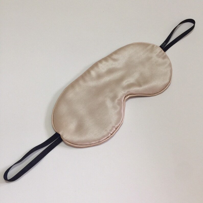 Blush Col Silk Eye Mask With Ear Loops Etsy