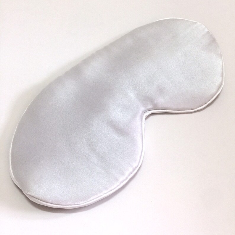 White Silk Eye Mask With Ear Loops Etsy