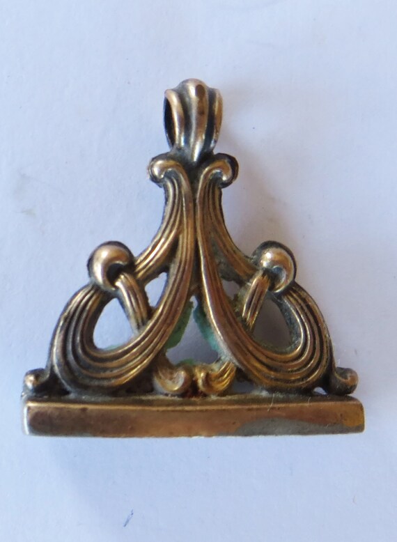 Antique Victorian Art Nouveau ornate brass watch … - image 2
