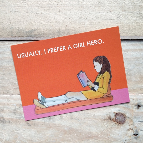 Moonrise Kingdom Suzy Girl Power Feminist Reading Books Wes Anderson Postcard