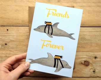 Wes Anderson Greetings Card The Life Aquatic Dolphins Best Friends Film Art Bill Murray Free UK Postage