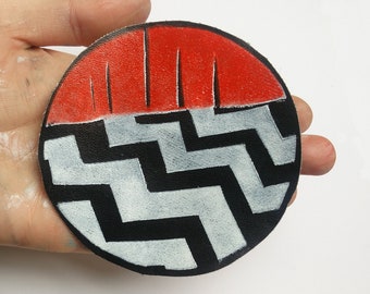 Twin Peaks The Black Lodge Patch impreso a mano estilo vintage envío gratuito en el Reino Unido