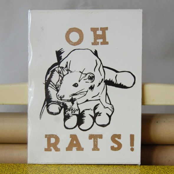 Rat King Lino Print / King Rat / Morbid Art 