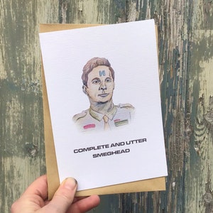 Red Dwarf - Smeghead Rimmer -  Sci Fi Blank Greetings Card - Free Postage to UK