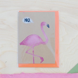 Joyeux Anniversaire Flamingo Tropical A6 Carte Blanche Faite A Etsy