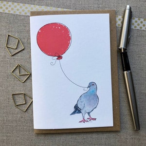 Carte d'anniversaire pigeon pour les amoureux des animaux, carte pigeon