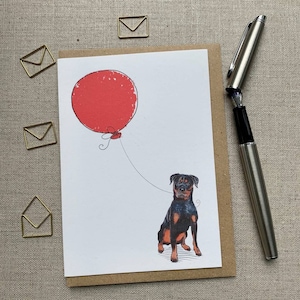 Rottweiler birthday greetings card for dog lover, Rottweiler card