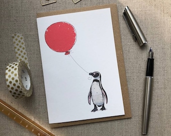 Penguin Birthday/greetings Card for animal lovers