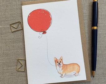 Corgi birthday greetings card for dog lover, Corgi card