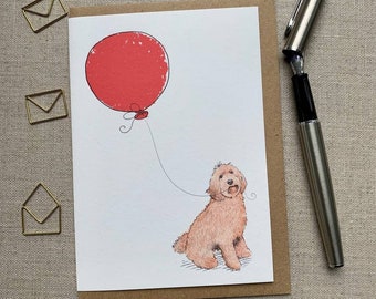 Labradoodle birthday greetings card for dog lover, Labradoodle Card
