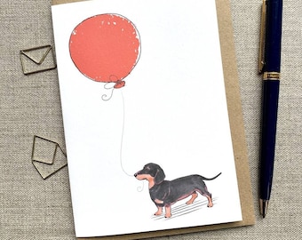 Dachshund birthday greetings card for dog lover, Dachshund card