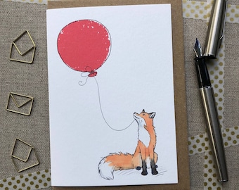 Fox Birthday Card for animal lovers, Fox card