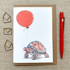 Tortoise Birthday Greetings Card for animal lover, tortoise card