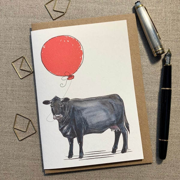 Printable Cow Birthday Card - Etsy