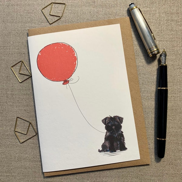 Yorkie Poo birthday greetings card for dog lover, Yorkie poo card