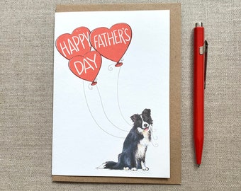 Border Collie Father's Day Card for dog lover