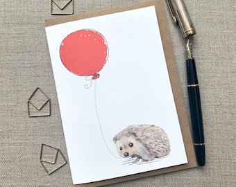 Igel-Geburtstags-Grußkarte für Tierliebhaber, Hedgehog card