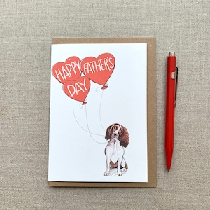 Tarjeta del Día del Padre con un Springer Spaniel para los amantes de los perros